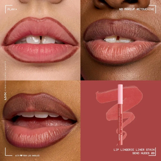 NYX Professional Makeup Lip Lingerie Wasserfester Lippenkonturenstift mit Tint 09 Send Nudes 1 ml