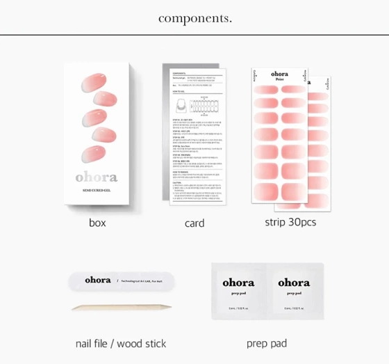 OHORA HYBRIDLACK IM AUFKLEBER BASIC NAILS NO. 1