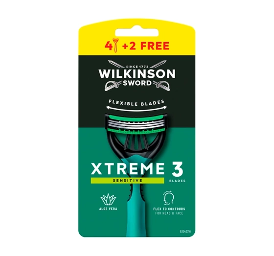 Kliknij na zdjęcie, aby je powiększyć WILKINSON SWORD XTREME3 SENSITIVE EINWEGRASIERER FÜR MÄNNER 6 STÜCK