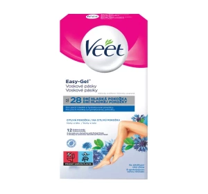 VEET EASY-GEL WACHSSTREIFEN ZUR EPILATION EMPFINDLICHER HAUT 12 STÜCK