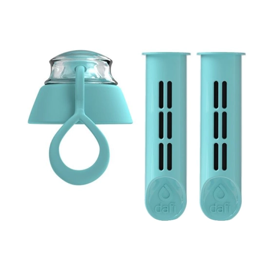 Dafi Soft 2 x Aktivkohlefilter + Verschlusskappe für Wasserflasche Minze