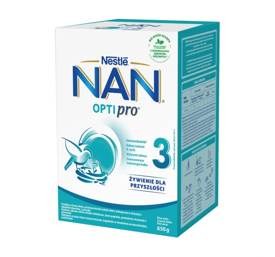 Nestle Nan Optipro 3 Produkt auf Milchbasis, Pulver für kleine Kinder ab dem 12. Lebensmonat 650g