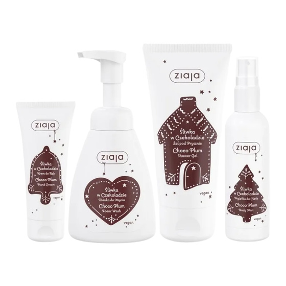 Kliknij na zdjęcie, aby je powiększyć Ziaja Pflaume in Schokolade Geschenkset zur Körperpflege Duschgel 160 ml + Reinigungsschaum 250 ml + Körperspray 100 ml + Handcreme 50 ml