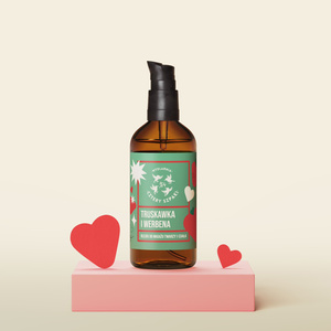 Mydlarnia Cztery Szpaki Geschenkset mit Naturkosmetik Erdbeere und Verbene Flüssigseife 300 ml + Massageöl 100 ml