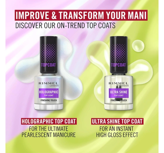 Kliknij na zdjęcie, aby je powiększyć Rimmel Holographic Top Coat Nagellack 12ml