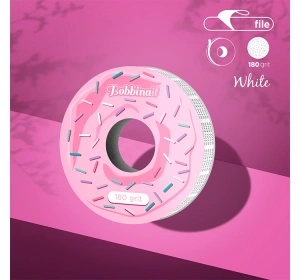 Staleks Pro Bobbinail Selbstklebendes weißes Schleifband Expert 180 grit auf Rolle 7 m