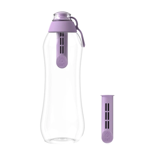 Kliknij na zdjęcie, aby je powiększyć Dafi Soft Wasserflasche 0,7 l Violett + 2 Aktivkohlefiltern