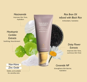 Haruharu Wonder Black Rice Pure Mineral Mineralischer Sonnenschutz für das Gesicht SPF50+/PA++++ 50 ml 