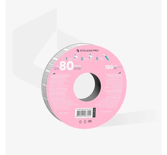 Staleks Pro Bobbinail Selbstklebendes weißes Schleifband Expert 180 grit auf Rolle 7 m