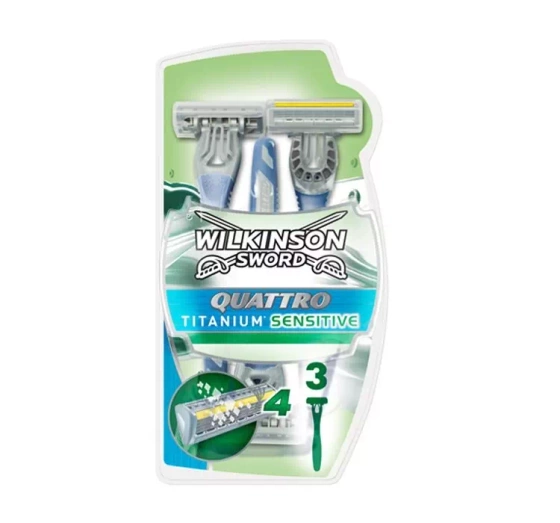 WILKINSON SWORD QUATTRO TITANIUM SENSITIVE EINWEGRASIERER FÜR HERREN 3 STÜCK