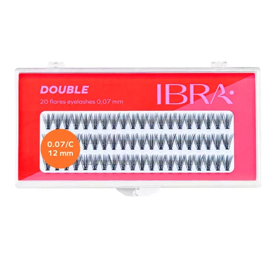 IBRA DOUBLE KÜNSTLICHE WIMPERNBÜSCHEL SCHWARZ C0,07 12MM