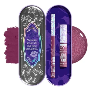 NYX Professional Makeup Bridgerton Royal Treasures Lip Kit 02 Lippen-Make-up-Set Royal Butter Gloss Amethyst Amour 8 ml + Royal Lip Liner Talk of the Ton 0,33 g
