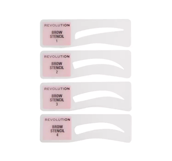 MAKEUP REVOLUTION BROW POWDER AUGENBRAUENSET STEMPEL + SCHABLONEN MEDIUM BROWN