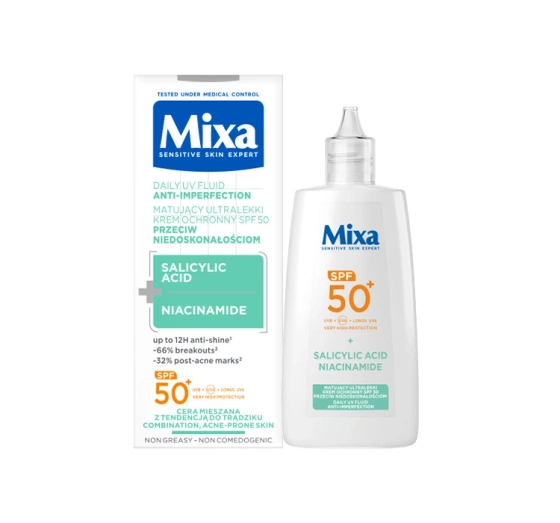 Mixa Mattierende ultraleichte Gesichtsschutzcreme SPF50+ gegen Unreinheiten 40 ml