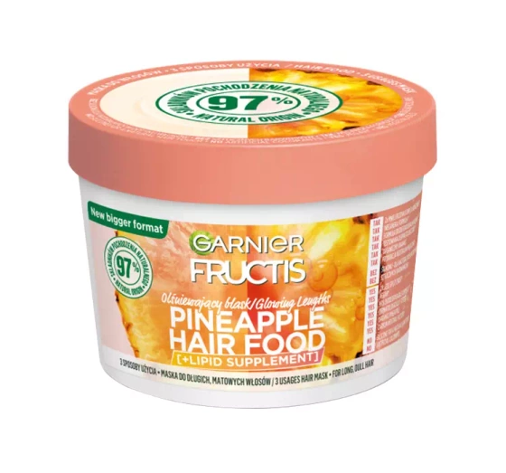 Kliknij na zdjęcie, aby je powiększyć GARNIER FRUCTIS HAIR FOOD PINEAPPLE MASKE FÜR LANGE UND MATTE HAARE 400ML