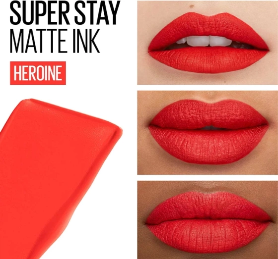 Kliknij na zdjęcie, aby je powiększyć MAYBELLINE SUPER STAY MATTE INK LIPPENSTIFT 25 HEROINE 5ML
