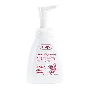 Ziaja Intima normalisierender Intimwaschschaum mit L-Milchsäure + Kupfer-Usnat, Cranberry-Nektar, 250 ml