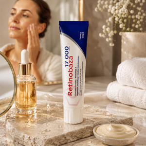 Retinobaza 17000 – pharmazeutische Creme mit Vitamin A gegen Falten, Hautverfärbungen und Hautunreinheiten, 30 g