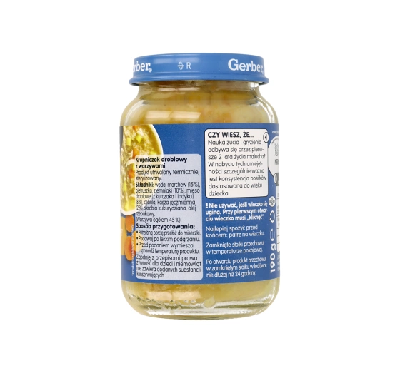 Gerber Hühner-Gerstensuppe mit Gemüse für Babys nach dem 9. Monat 190g