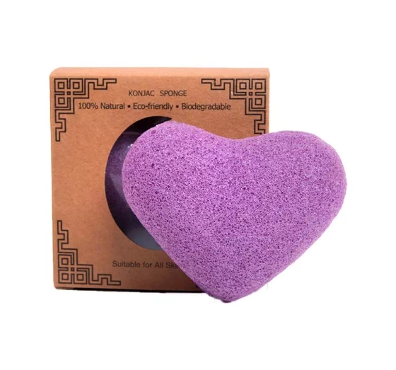 LASH BROW KONJAC LAVENDEL MAKE-UP-ENTFERNUNGS-SCHWAMM HERZ