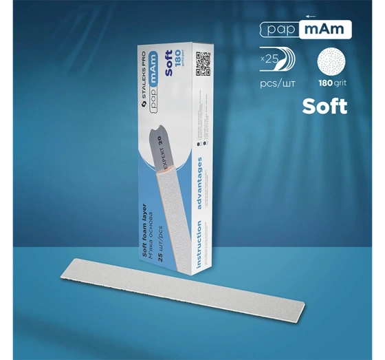 Staleks Pro Wechselbare weiße Feilen auf weicher Basis papmAm Soft Expert 20 180 grit 25 Stück