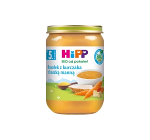 HiPP Bio Menü im Gläschen nach dem 5. Monat – Hühnerbrühe mit Grieß 180g