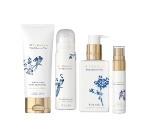 Rituals Amsterdam Collection Tulip & Japanese Yuzu Reiseset mit Kosmetiktasche  Duschschaum + Handcreme + Körpercreme + Duftnebel 
