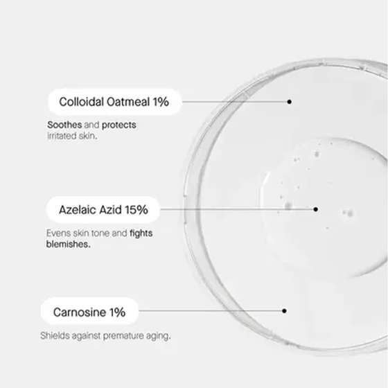 Kliknij na zdjęcie, aby je powiększyć Teramyde AZID 15% Azelaic Acid Treatment aufhellendes Gesichtsserum als Emulsion mit 15 % Azelainsäure 30 ml