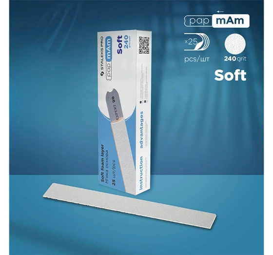 Staleks Pro Wechselbare weiße Feilen auf weicher Basis Soft Expert 20 240 grit 25 Stück