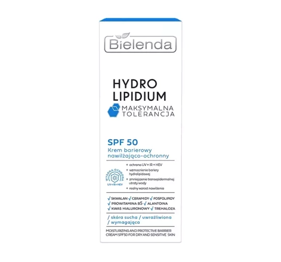 BIELENDA HYDRO LIPIDIUM FEUCHTIGKEITSSPENDENDE UND SCHÜTZENDE BARRIERECREME SPF50 30ML