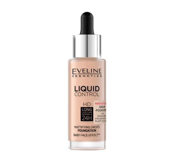 Kliknij na zdjęcie, aby je powiększyć EVELINE LIQUID CONTROL HD MATTIERENDE FOUNDATION MIT NIACINAMID 050 GOLDEN BEIGE32ML