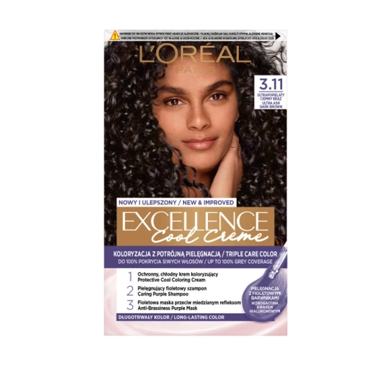 Kliknij na zdjęcie, aby je powiększyć LOREAL EXCELLENCE COOL CREME HAARFARBE 3.11 ULTRA-ASCHE DUNKELBRAUN