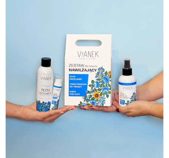 VIANEK FEUCHTIGKEITSSET MIZELLENWASSER + TONER + AUGENCREME