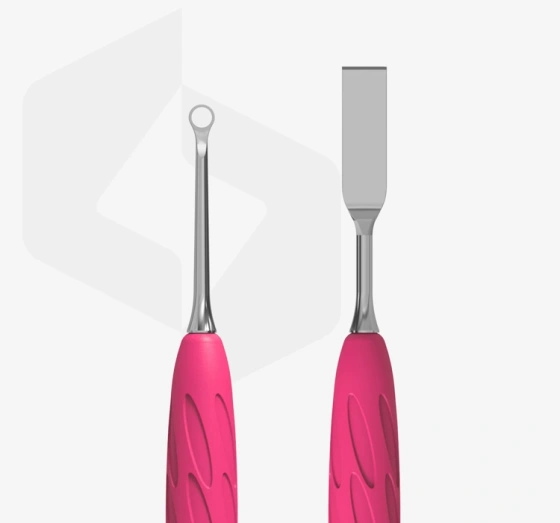 Staleks Pro UNIQ Gummy Doppelter Maniküre-Pusher mit Silikongriff 11/1