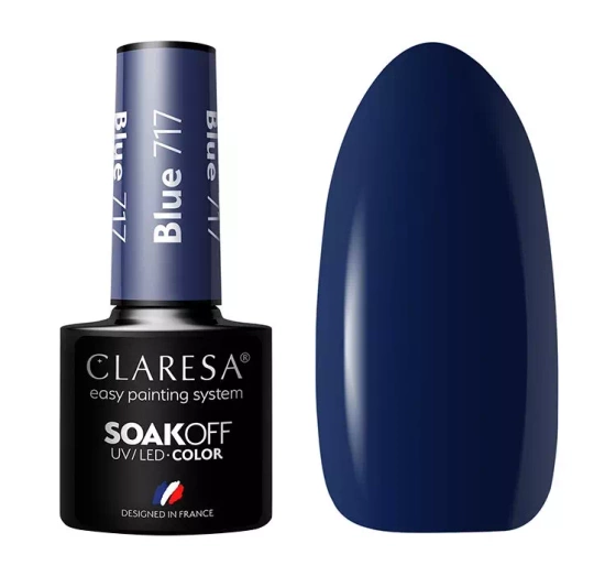 Kliknij na zdjęcie, aby je powiększyć CLARESA SOAK OFF HYBRIDLACK BLUE 717 5G