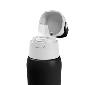 Dafi Solid Steel Cold Thermische Filterflasche mit Aktivkohlefilter 0,5 l Schwarz