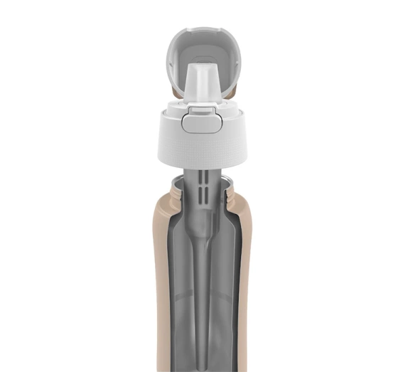 Dafi Solid Steel Cold Thermische Filterflasche mit Aktivkohlefilter 0,5 l Beige
