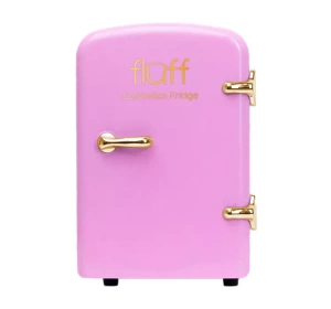 FLUFF MINI KOSMETIK KÜHLSCHRANK ROSA MIT GOLD LOGO