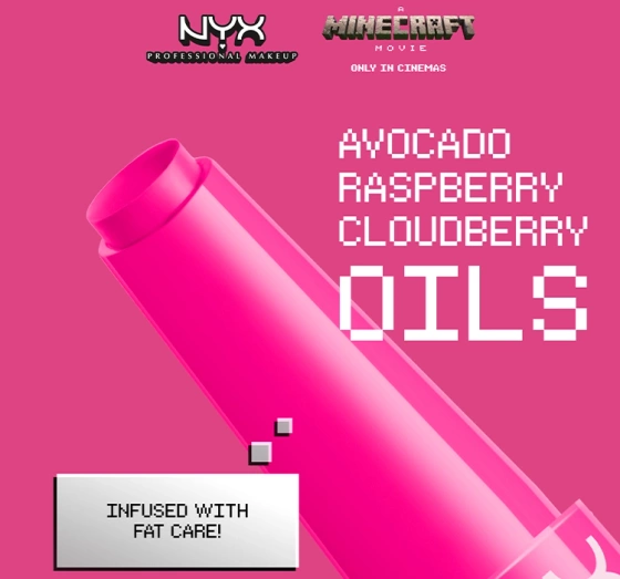 Kliknij na zdjęcie, aby je powiększyć NYX Professional Makeup × A Minecraft Movie Lippenbalsam im Stift 02 Cherry Grove Girlie 2 g