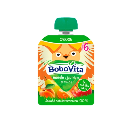 BoboVita Fruchtmus ab dem 6. Monat: Aprikosen mit Apfel und Birne, 80 g