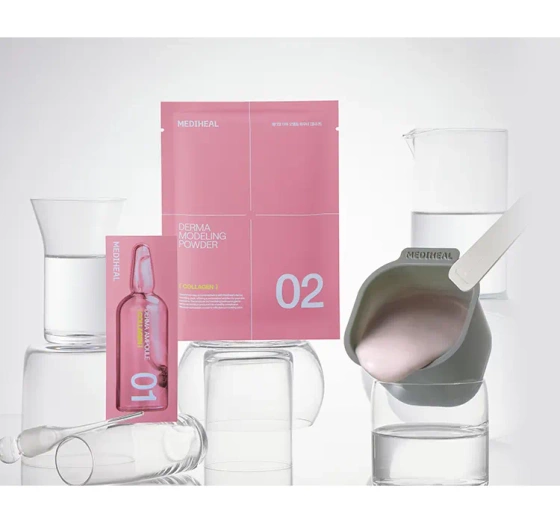 Kliknij na zdjęcie, aby je powiększyć Mediheal Derma Modeling Pack Collagen Firming Gesichtspflege-Set Algenmaske 28 g + Serum 2 ml
