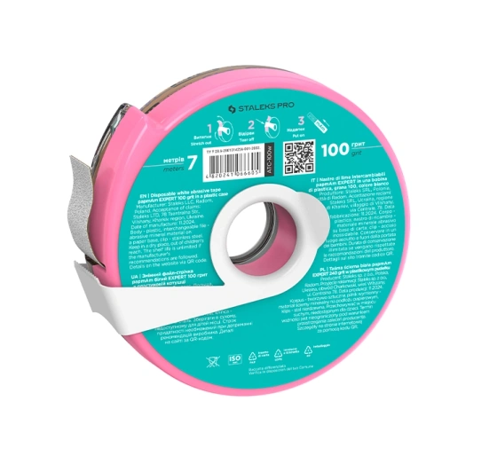 Staleks Pro taśma Weißes Schleifband papmAm Expert 100 grit in Kunststoffbox 7 m