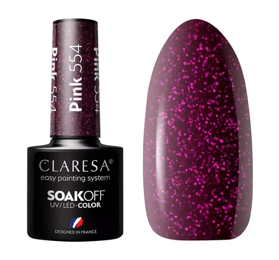 CLARESA SOAK OFF HYBRIDLACK PINK 554 5G