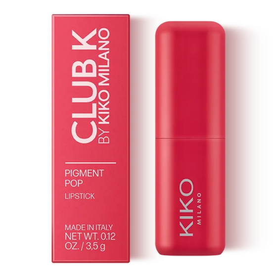 Kliknij na zdjęcie, aby je powiększyć KIKO Milano Club K Pigment Pop Lipstick – feuchtigkeitsspendender, deckender Lippenstift 17 Extra Vibes 3,5 g