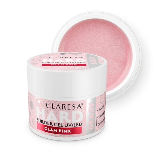 Claresa Hard & Easy Aufbaugel für Nägel Milky Pink 45 g