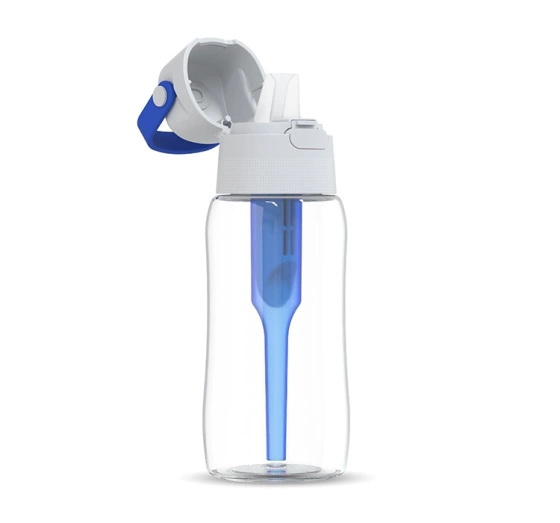 Dafi Solid Filterflasche mit Aktivkohlefilter 0,5 l Blau