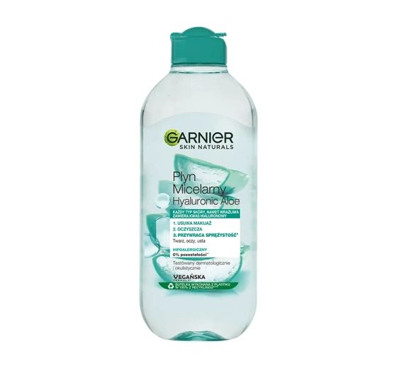 Kliknij na zdjęcie, aby je powiększyć GARNIER SKIN NATURALS HYALURONIC ALOE MIZELLENWASSER 400ML