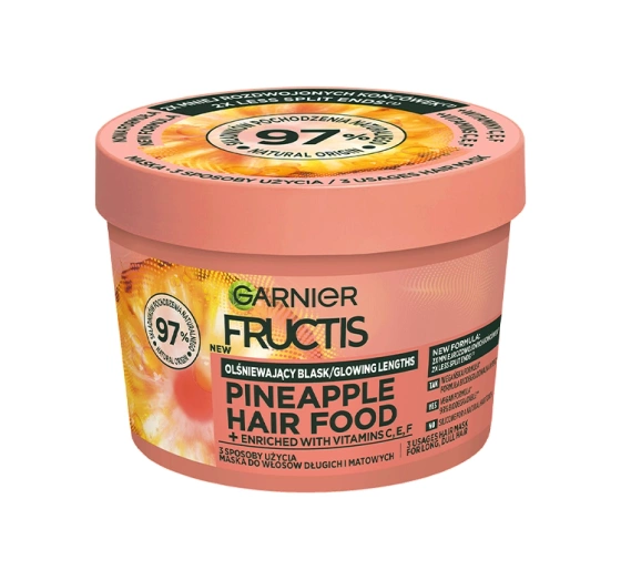 Kliknij na zdjęcie, aby je powiększyć GARNIER FRUCTIS HAIR FOOD PINEAPPLE MASKE FÜR LANGE UND MATTE HAARE 400ML
