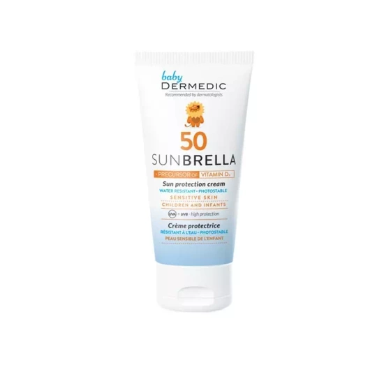 Kliknij na zdjęcie, aby je powiększyć DERMEDIC BABY SUNBRELLA SCHÜTZENDE CREME FÜR KINDER UND BABYS SPF50 50ML
