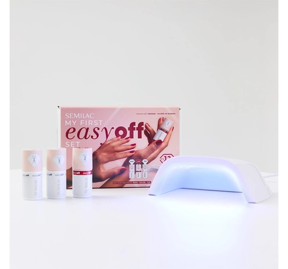 Semilac My First Easy Off Set Base 7 ml + Nagellack L18 7 ml + Top 7 ml + Lampe UV LED 15W/24